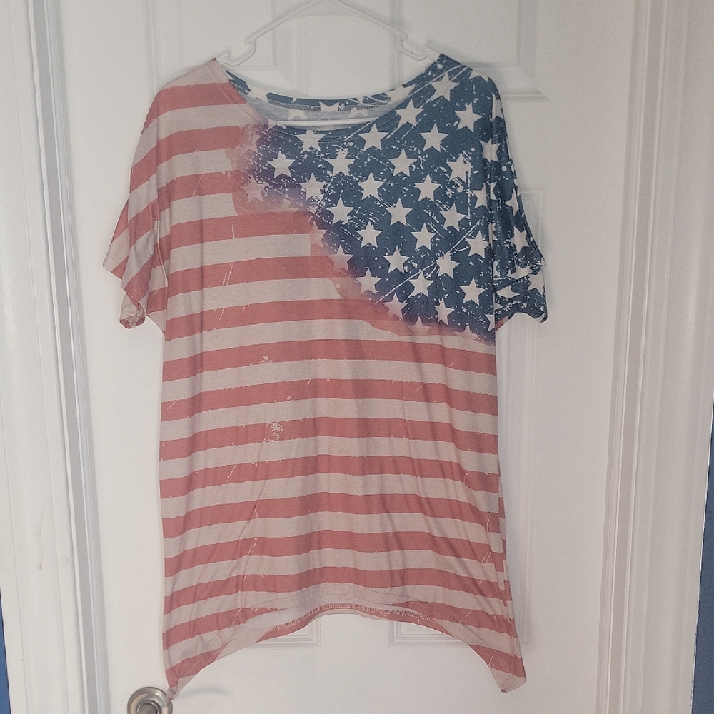 American Flag Print T-Shirt
